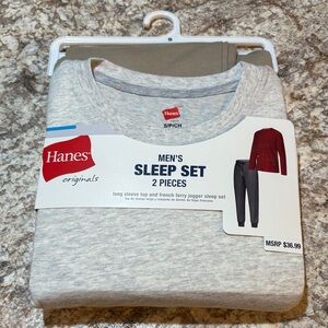 Hanes Originals Light Gray and Tan Sleep Set